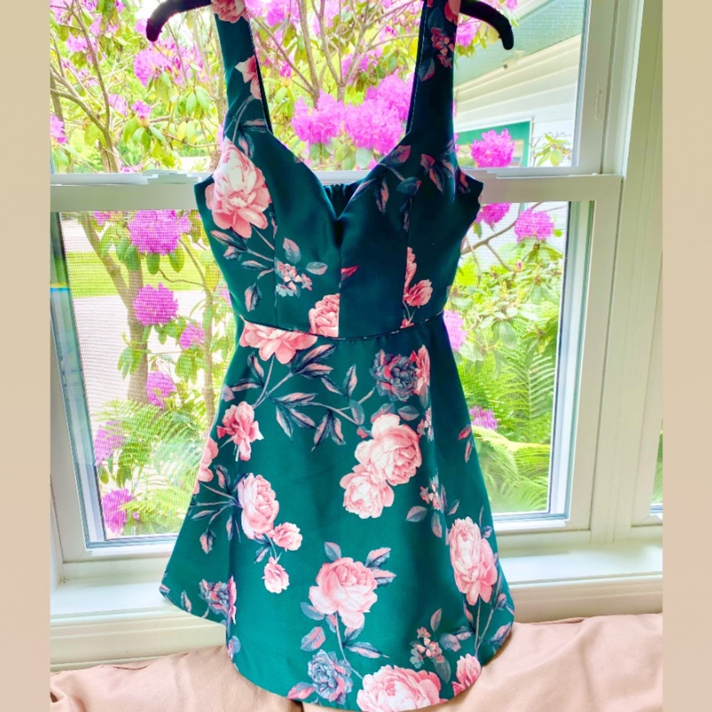 Floral Print Crystal Doll Dress